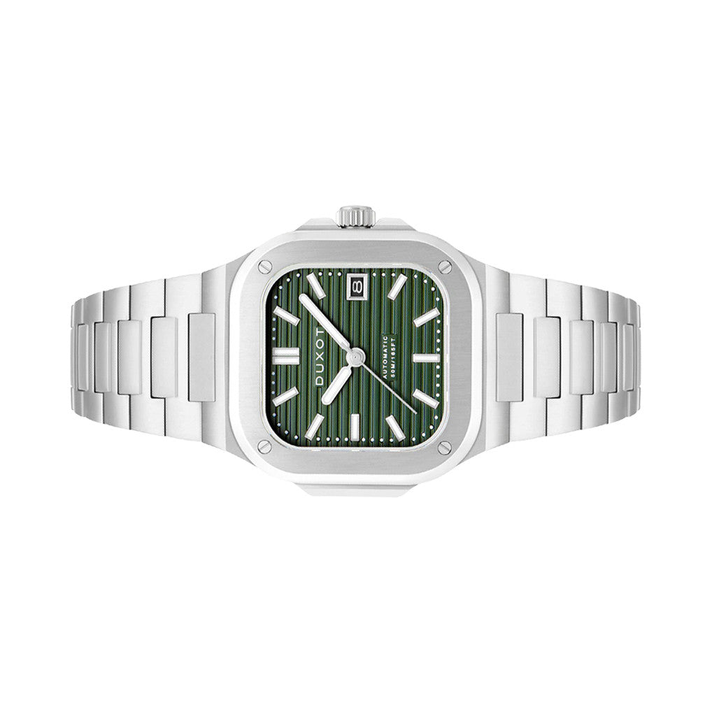 Duxot Quadrata Automatic in Sage Green #DX-2073-22 — Long Island Watch