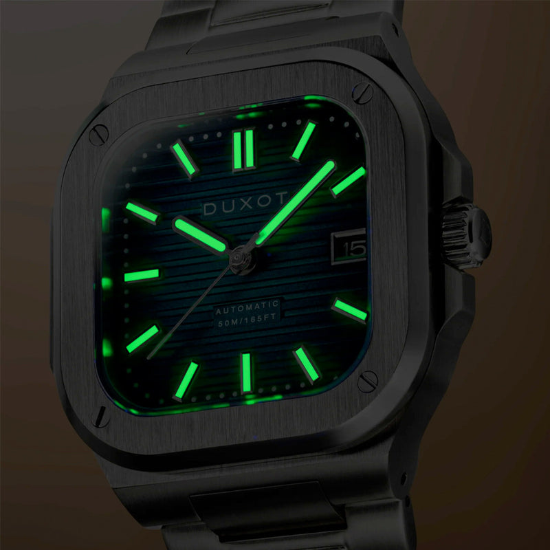 Duxot Quadrata Automatic in Midnight Black #DX-2073-33
