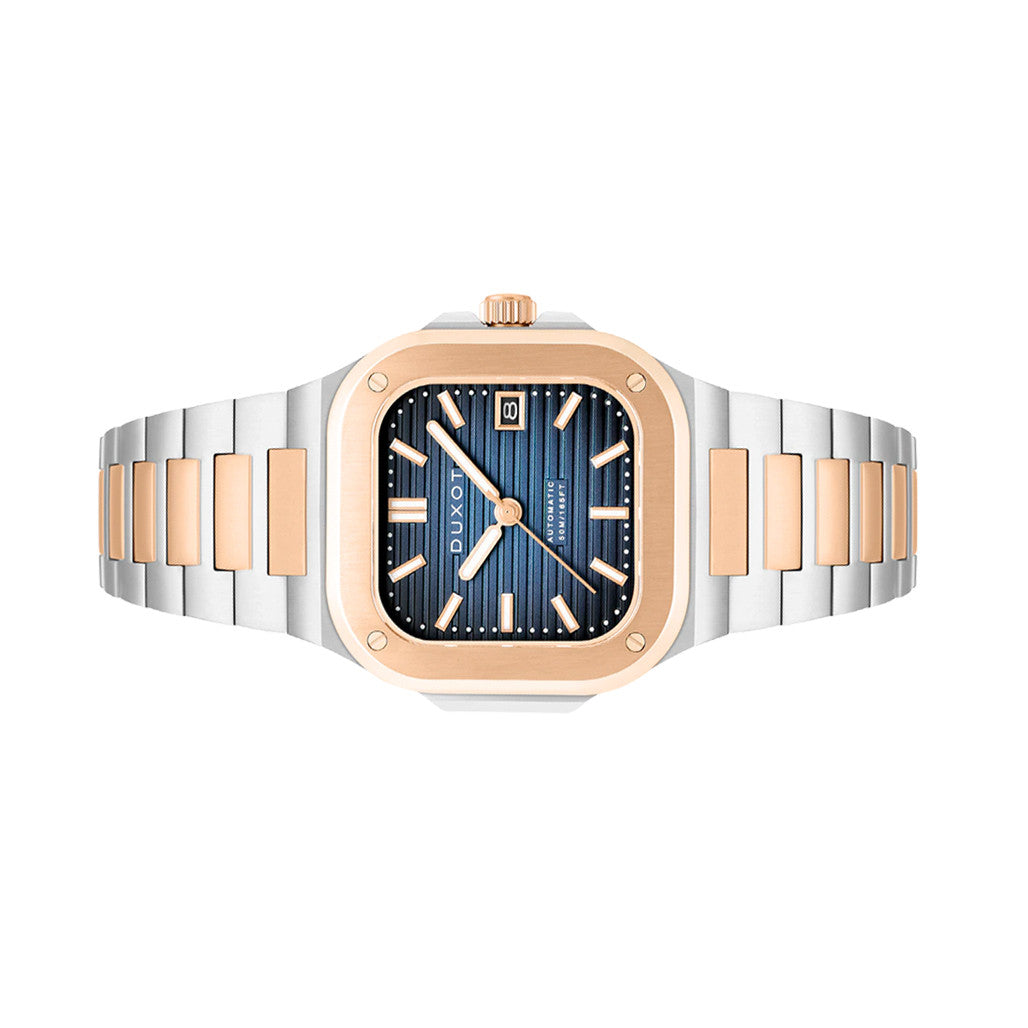 Duxot Quadrata Automatic in Capri Blue #DX-2073-44 — Long Island Watch