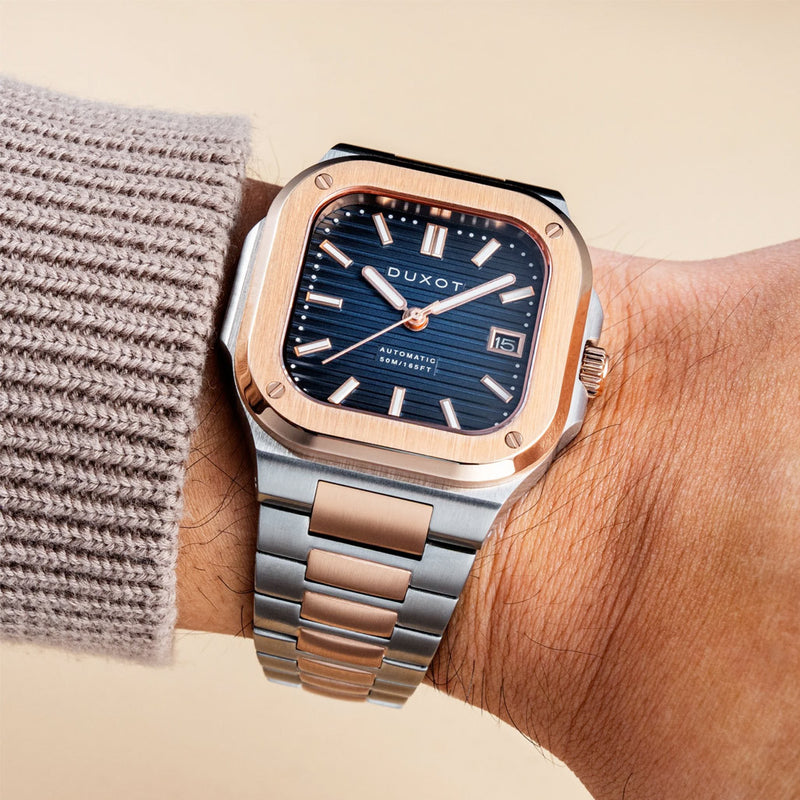 Duxot Quadrata Automatic in Capri Blue #DX-2073-44