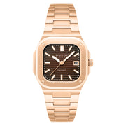 Duxot Quadrata Automatic in Walnut Brown #DX-2073-55