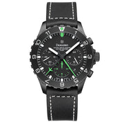 Damasko Black 42mm Chronograph with a Stopwatch and a 12-hour Totalizer #DC86/2Bk-Gn zoom