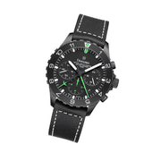 Damasko Black 42mm Chronograph with a Stopwatch and a 12-hour Totalizer #DC86/2Bk-Gn tilt