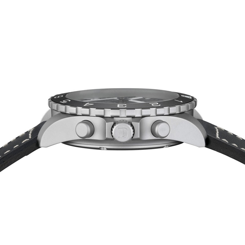 Damasko 42mm Chronograph with Stopwatch and 12-hour Totalizer with Green Accents #DC86/2-Gn crown