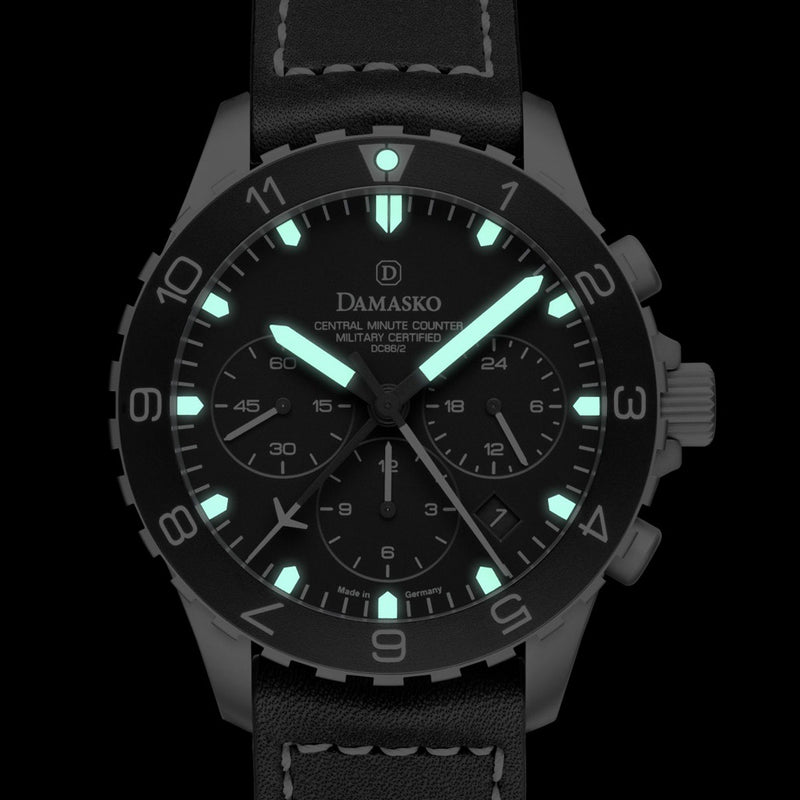 Damasko 42mm Chronograph with Stopwatch, and 12-hour Totalizer #DC86/2 lume