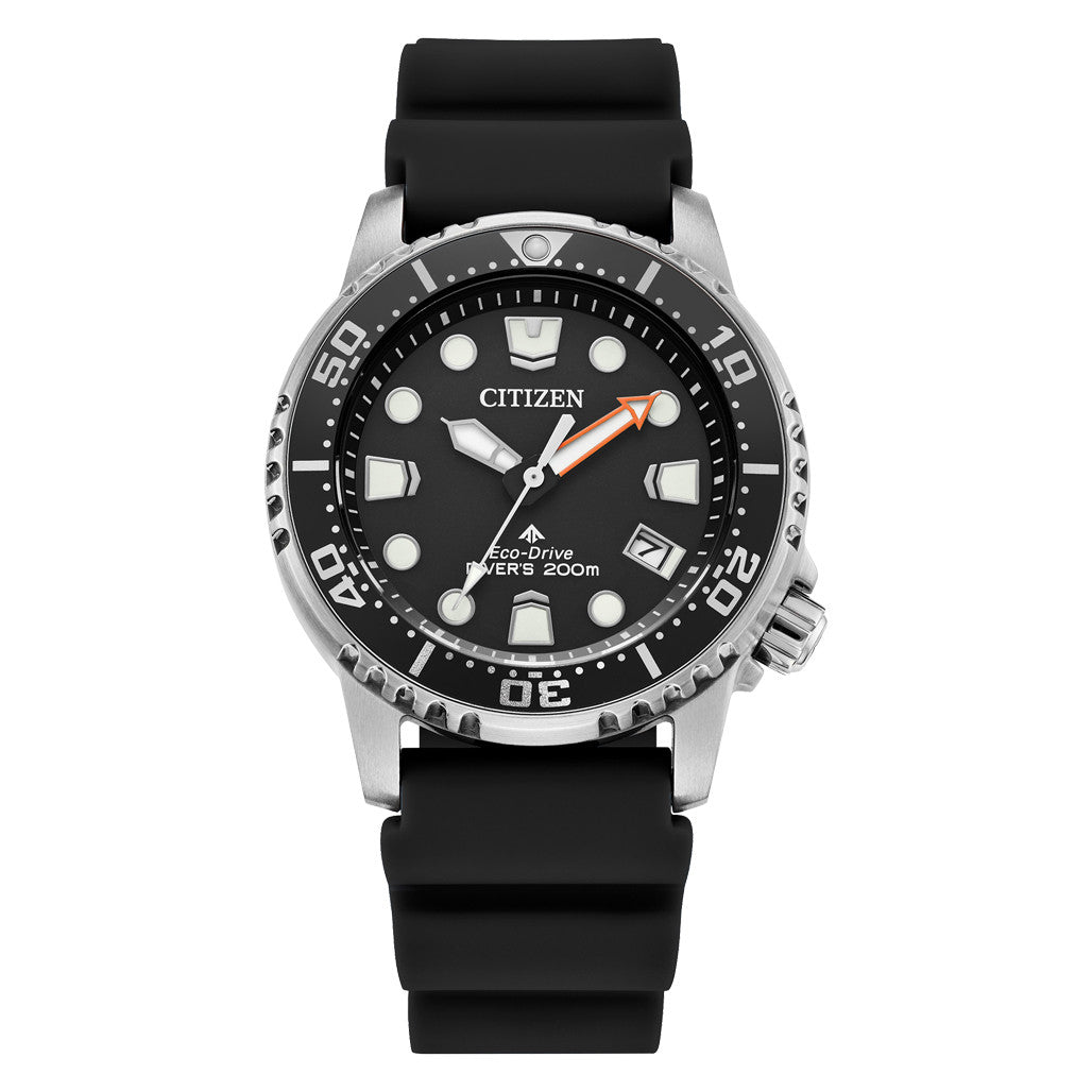 美品CITIZEN PROMASTER Eco-Drive EO2020-08E Citizen Promaster 36.5mm Solar Dive Watch with Black Dial #EO2020