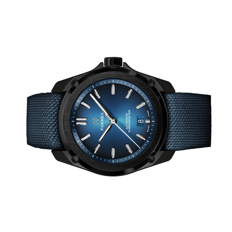 Formex Essence Leggera FortyOne (41mm) COSC Automatic Carbon Case Watch with Electric Blue Dial #0331.4.6339.844 side