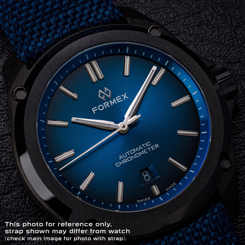 Formex Essence Leggera FortyOne (41mm) COSC Automatic Carbon Case Watch with Electric Blue Dial #0331.4.6339.844 dial