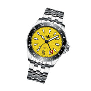 Phoibos Voyager GMT Automatic Watch with Yellow Dial #PY043F tilt