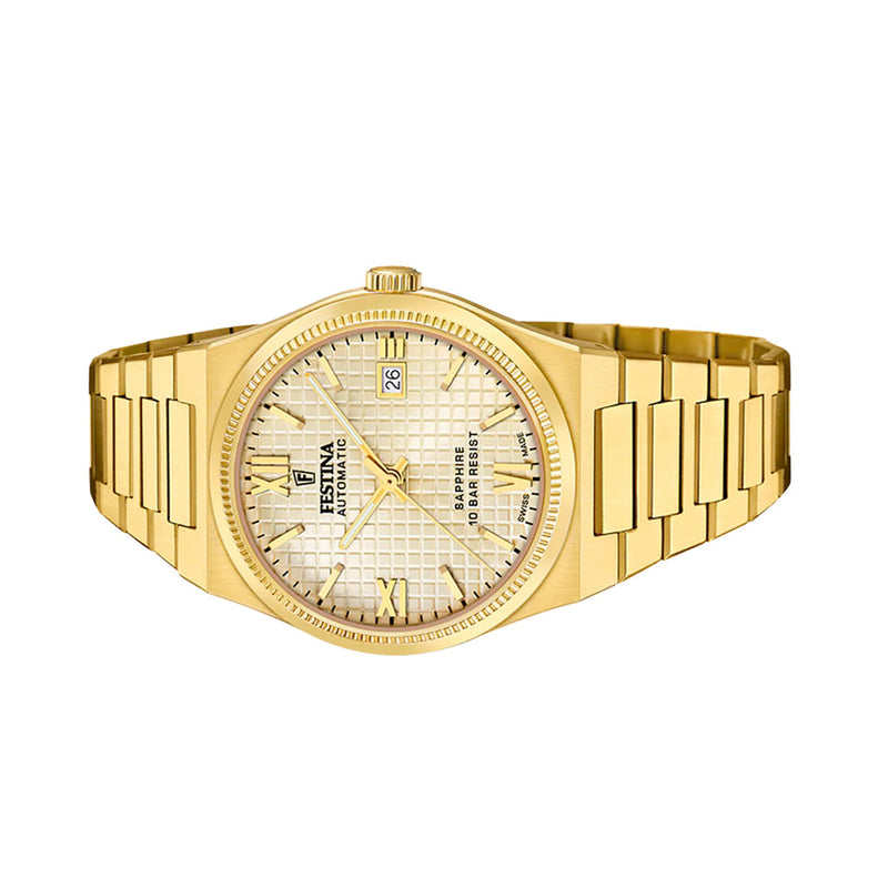 Festina Swiss Made Gold-Tone Automatic With Champagne Dial #F20032-2
