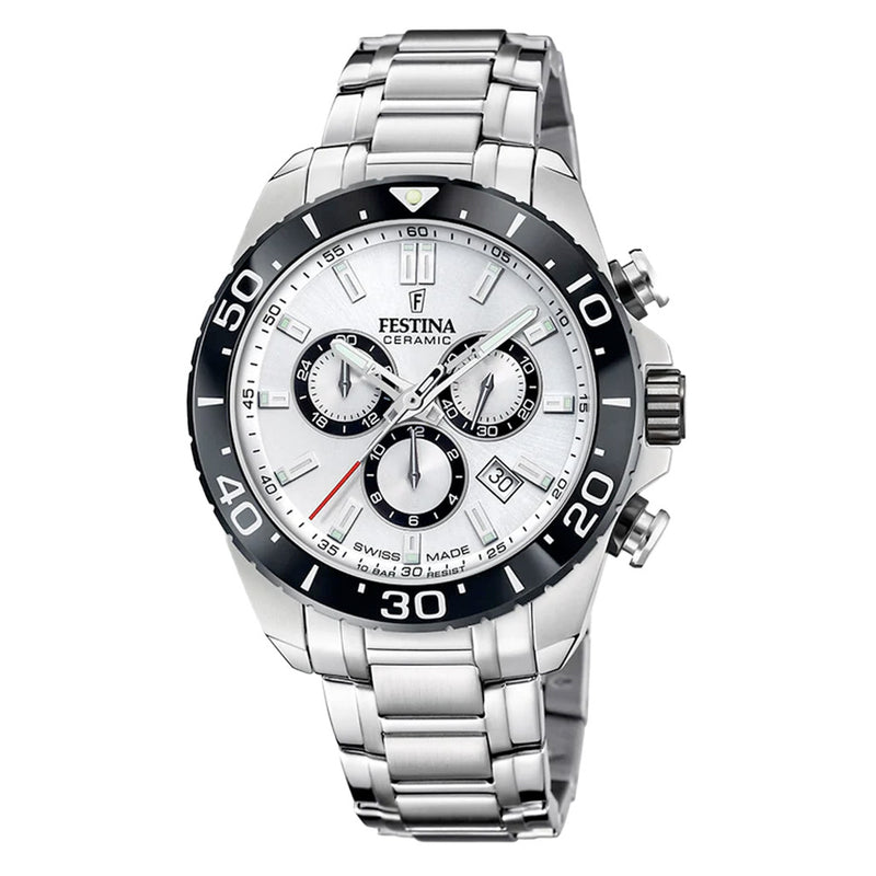 Festina Swiss Made Chronograph With Silver Dial #F20042-1