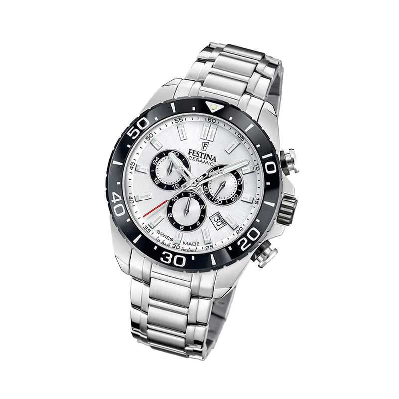 Festina Swiss Made Chronograph With Silver Dial #F20042-1