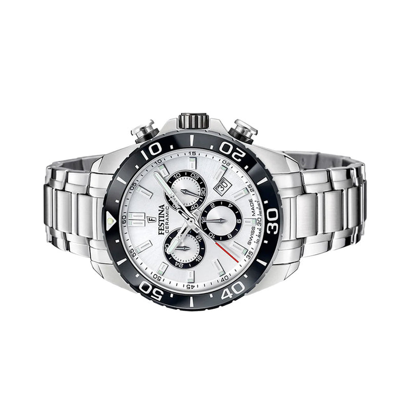 Festina Swiss Made Chronograph With Silver Dial #F20042-1