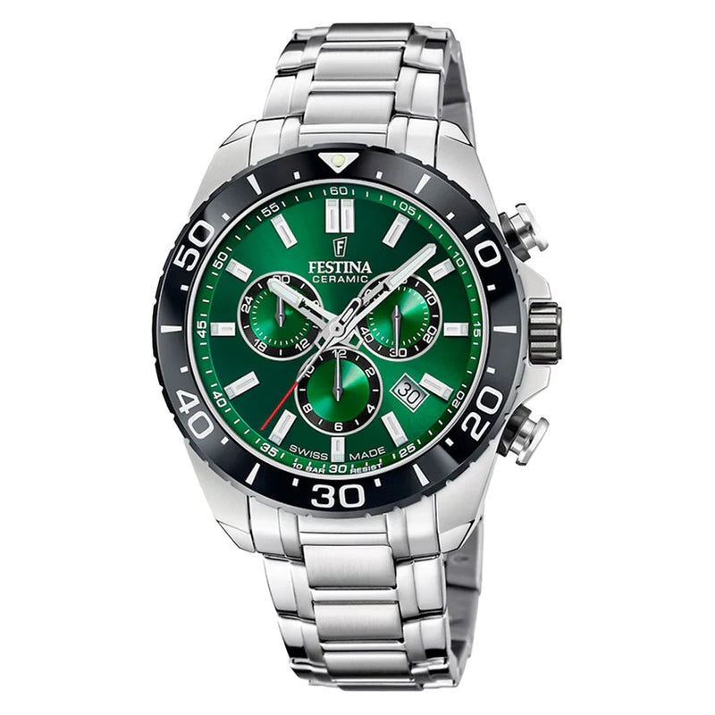 Festina Swiss Made Chronograph With Green Dial #F20042-3