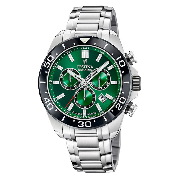 Festina Swiss Made Chronograph With Green Dial #F20042-3