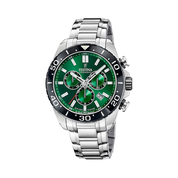 Festina Swiss Made Chronograph With Green Dial #F20042-3