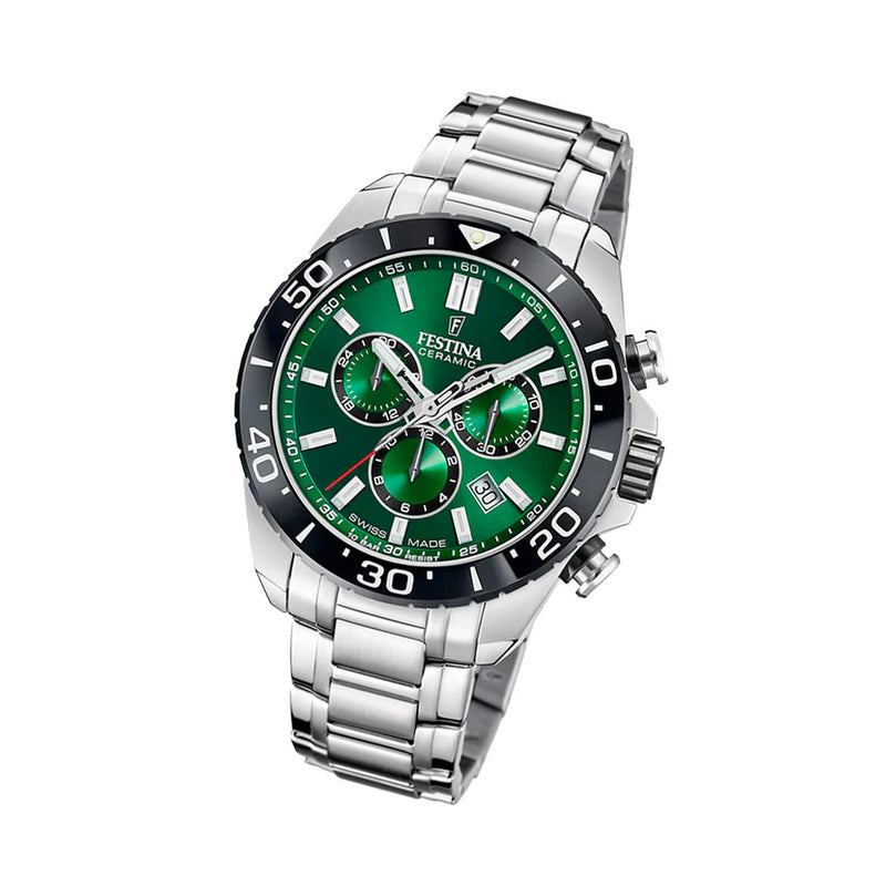 Festina Swiss Made Chronograph With Green Dial #F20042-3