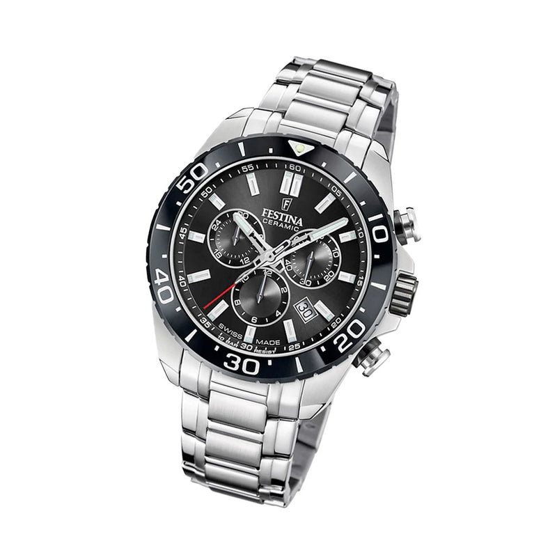 Festina Swiss Made Chronograph With Black Dial #F20042-4