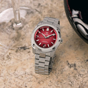 Formex Essence ThirtyNine Swiss Automatic Chronometer with Red Gamaret Dial #0333-1-6371-100 lifestyle
