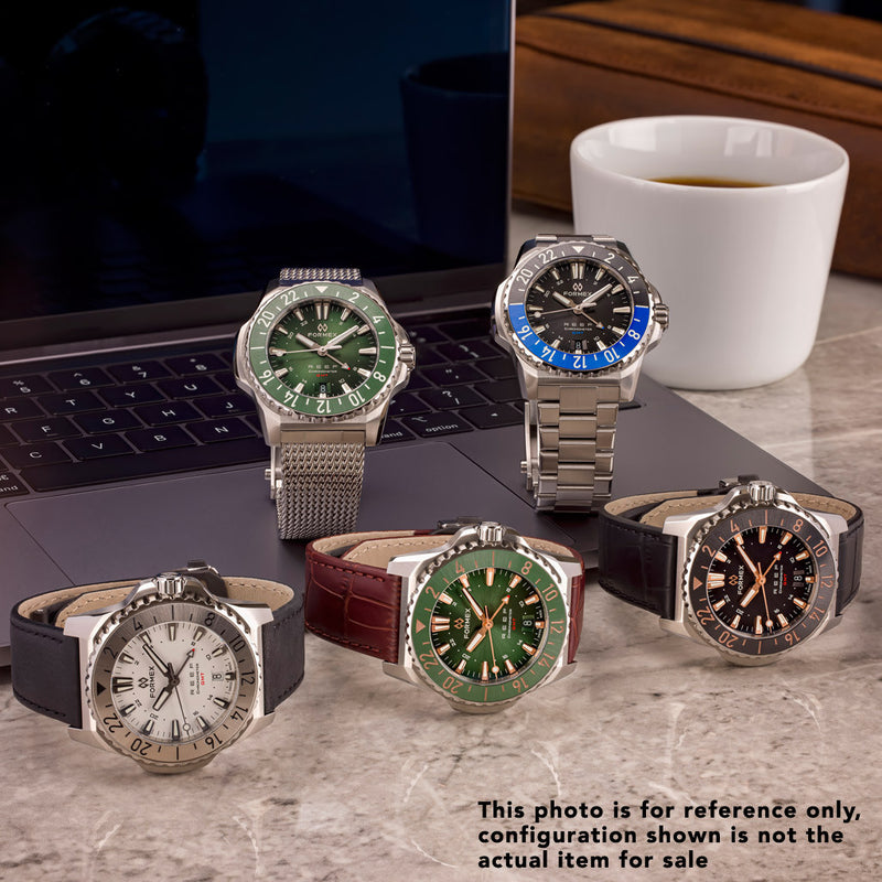 Formex REEF GMT Chronometer Dive Watch with White Dial and Black Bezel #2202.1.5312.100 lifestyle