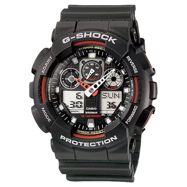 Casio G-Shock GA-100 Series in Black and Red #GA100-1A4