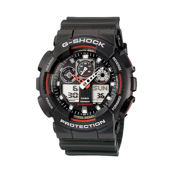 Casio G-Shock GA-100 Series in Black and Red #GA100-1A4