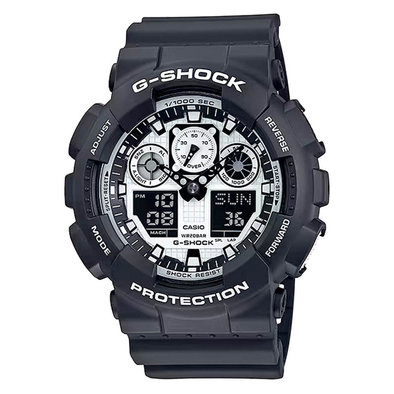Casio G-Shock GA-100 Series in Black and White #GA100BW-1A