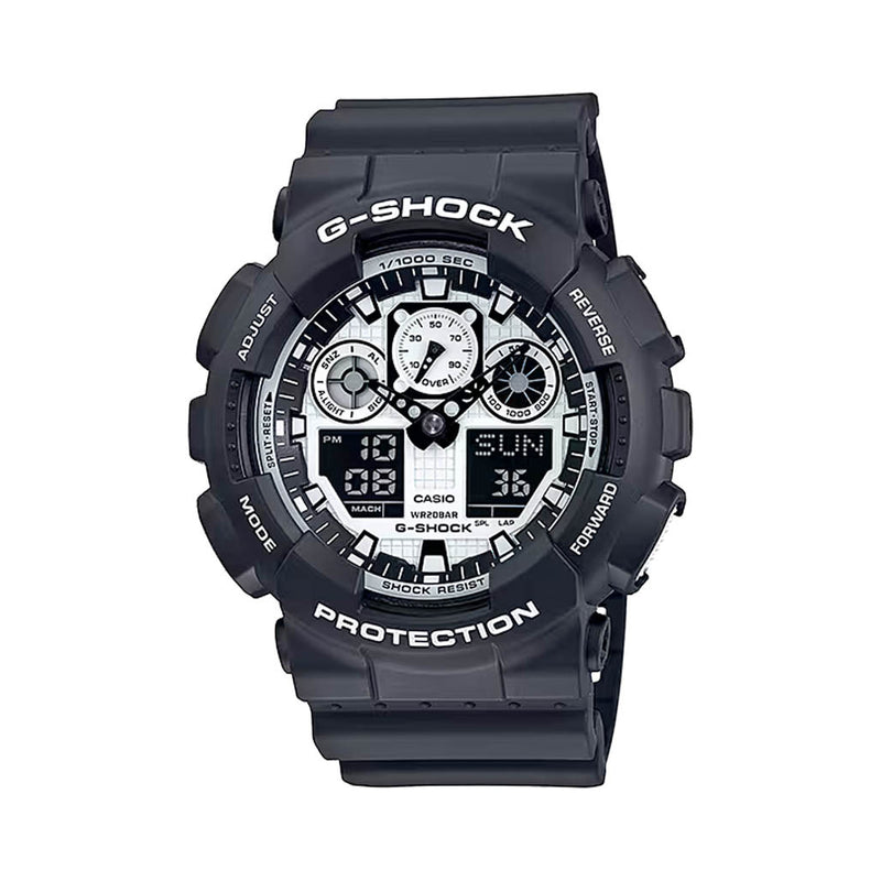 Casio G-Shock GA-100 Series in Black and White #GA100BW-1A
