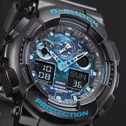 Casio G-Shock GA-100 Series in Black and Blue #GA100CB-1A