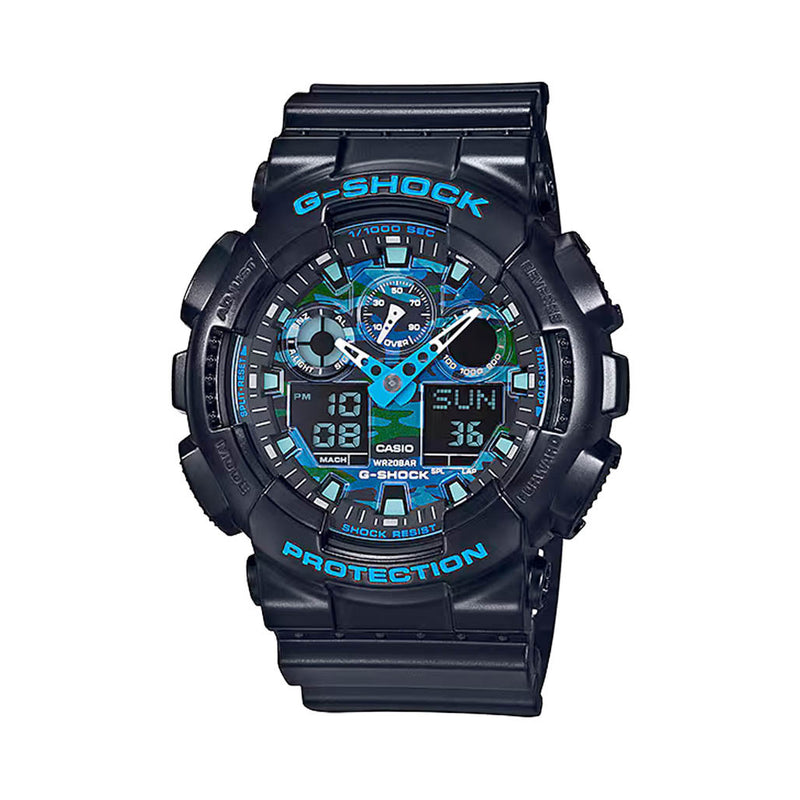 Casio G-Shock GA-100 Series in Black and Blue #GA100CB-1A