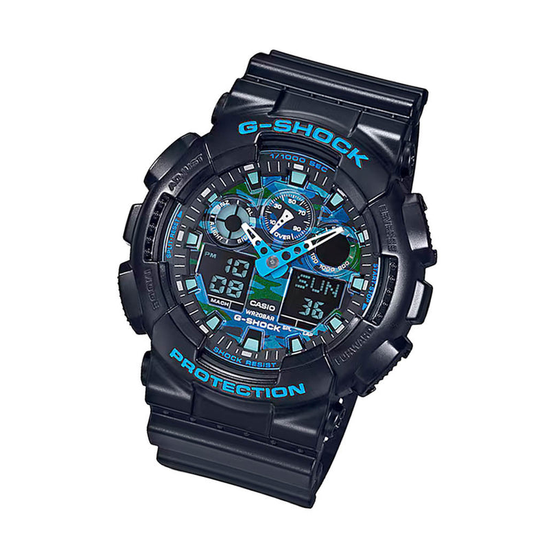 Casio G-Shock GA-100 Series in Black and Blue #GA100CB-1A