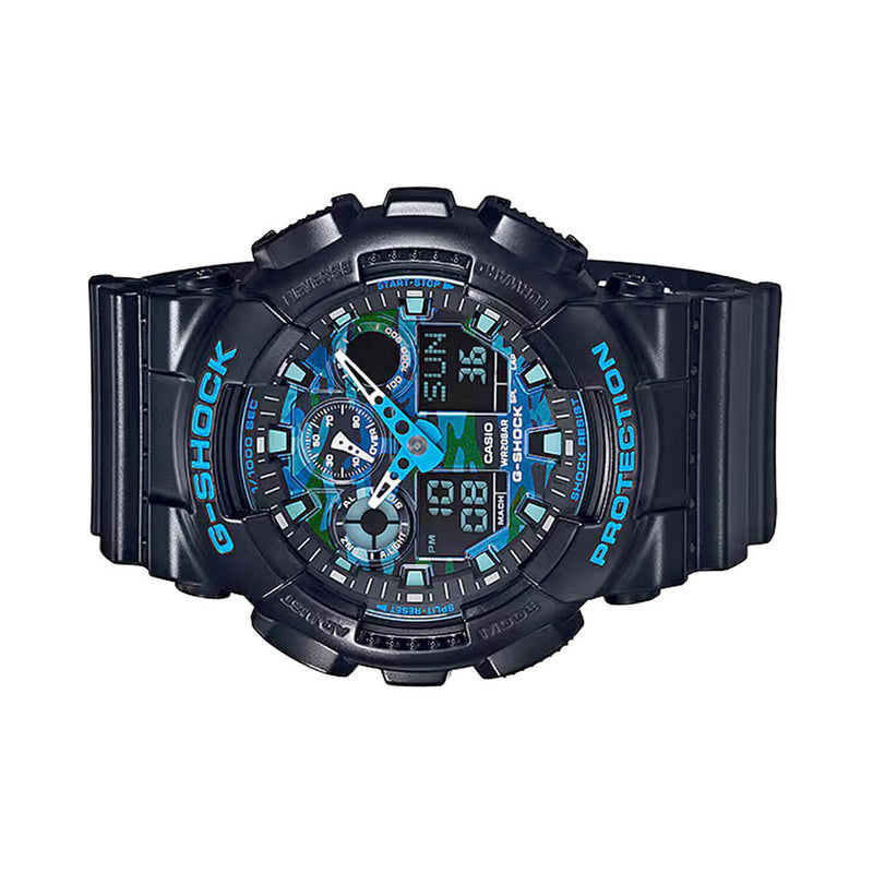 Casio G-Shock GA-100 Series in Black and Blue #GA100CB-1A