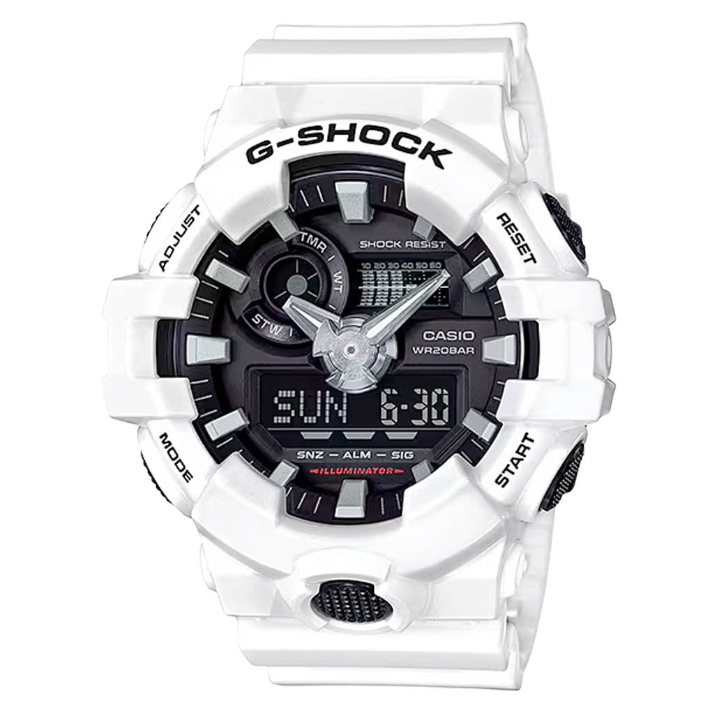 Casio G-Shock GA-100 Series in White #GA700-7A — Long Island Watch