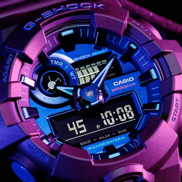 Casio G-Shock GA-700 Series in Black and Purple #GA700VB-1A