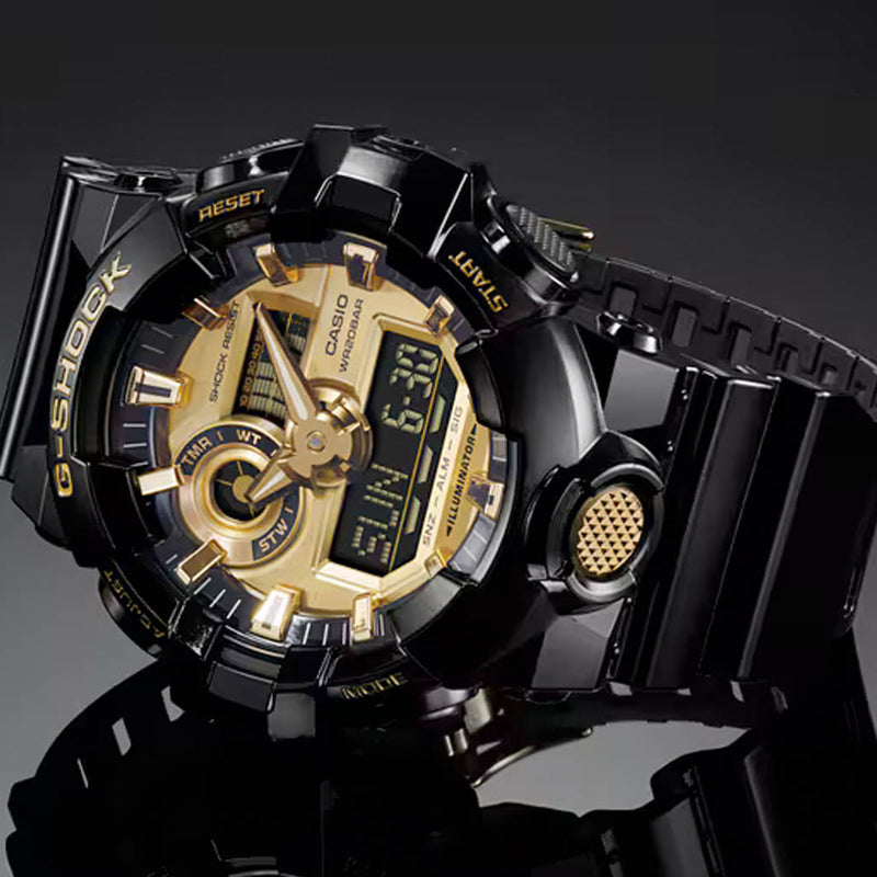 Casio G-Shock GA-700 Series in Black and Gold #GA710GB-1A