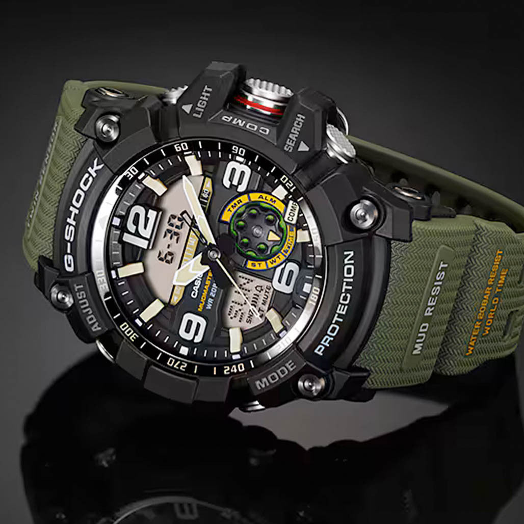 Casio G-Shock MUDMASTER in Black and Green #GG1000-1A3 — Long