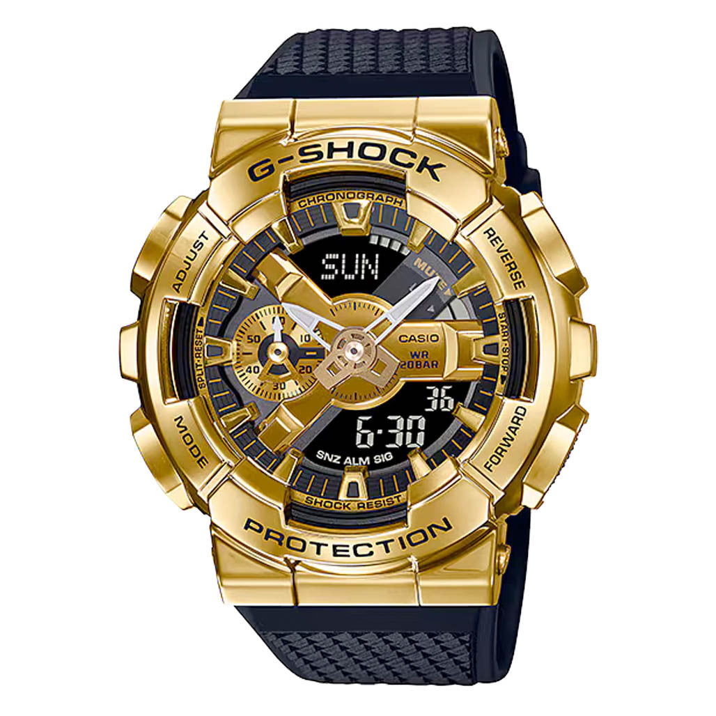Casio G-Shock GM-110 Series in Black and Gold #GM110G-1A9 — Long