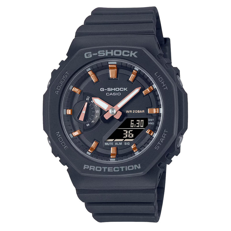 Casio G-Shock Women in Black and Rose Gold #GMAS2100-1A