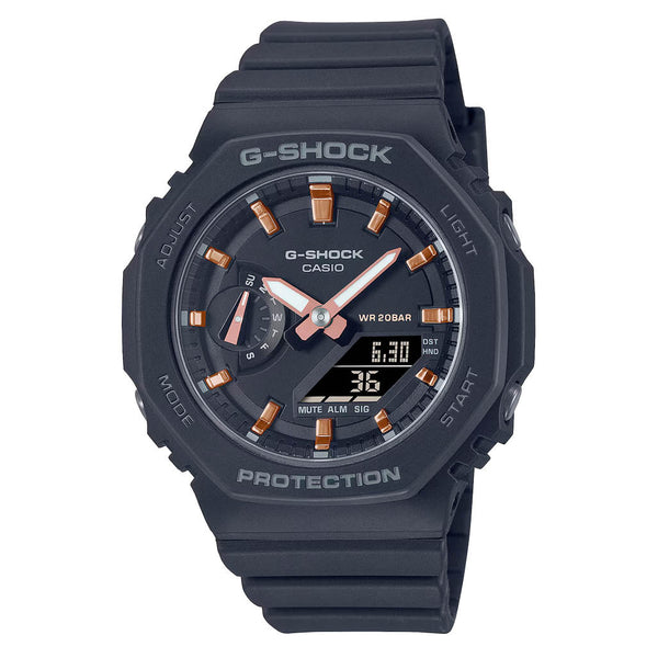Casio G-Shock Women in Black and Rose Gold #GMAS2100-1A
