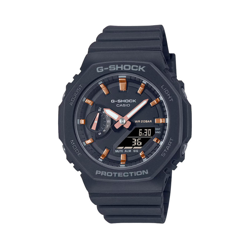 Casio G-Shock Women in Black and Rose Gold #GMAS2100-1A