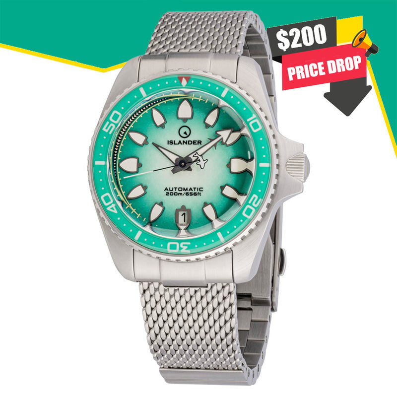 Islander Hudson "Harpoon Diver" 40mm Watch with Degrading Sea Green Dial #ISL-305