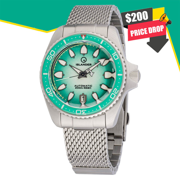 Islander Hudson "Harpoon Diver" 40mm Watch with Degrading Sea Green Dial #ISL-305
