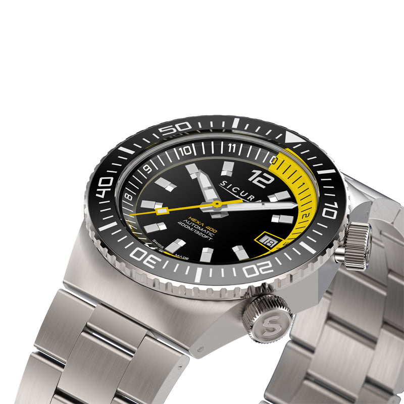 Sicura Hexa 400 Dive Watch with Black Dial #H400.SS.A.40ATM.01.SS