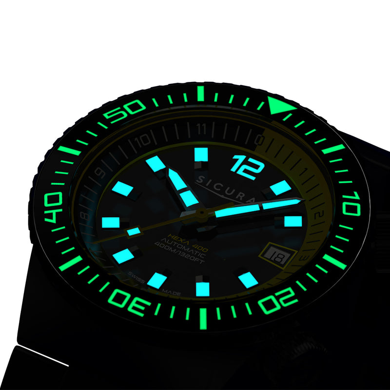 Sicura Hexa 400 Dive Watch with Black Dial #H400.SS.A.40ATM.01.SS