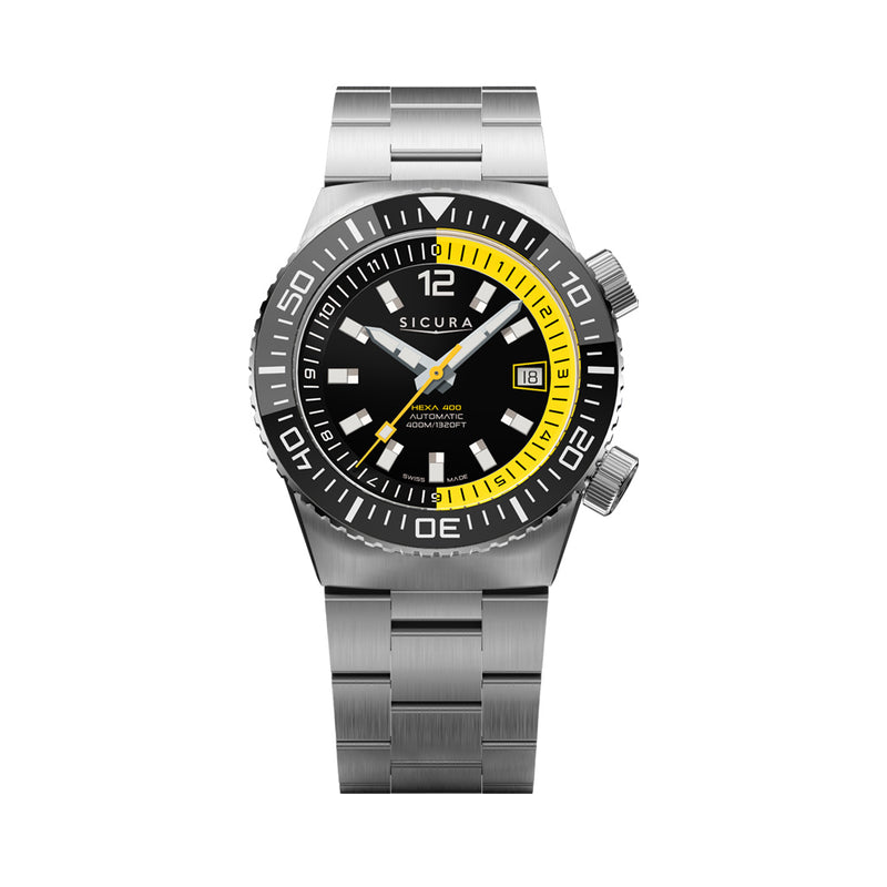 Sicura Hexa 400 Dive Watch with Black Dial #H400.SS.A.40ATM.01.SS