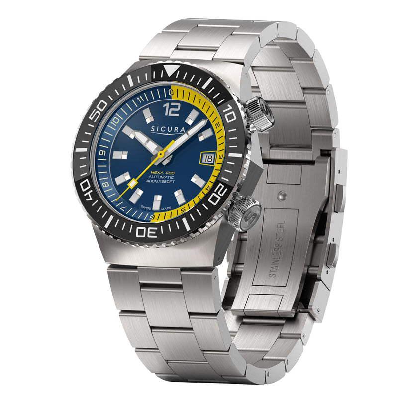 Sicura Hexa 400 Dive Watch with Blue Dial #H400.SS.A.40ATM.02.SS