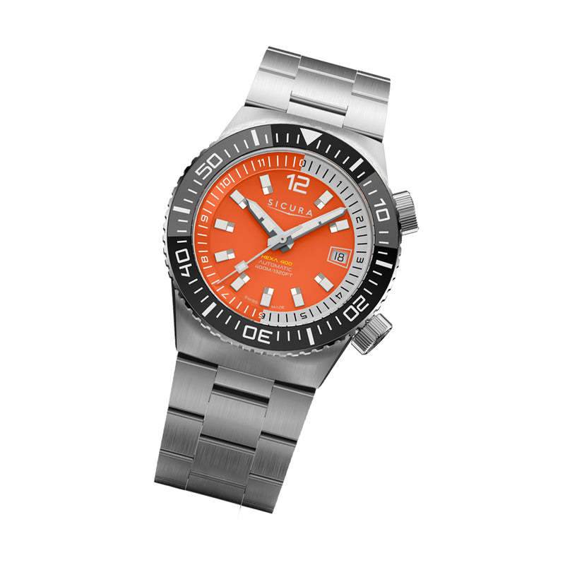 Sicura Hexa 400 Dive Watch with Orange Dial #H400.SS.A.40ATM.03.SS