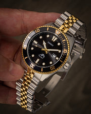 Islander 22mm Two-tone Solid-Link Watch Bracelet for Casio Duro Quartz Dive Watch #BRAC-116