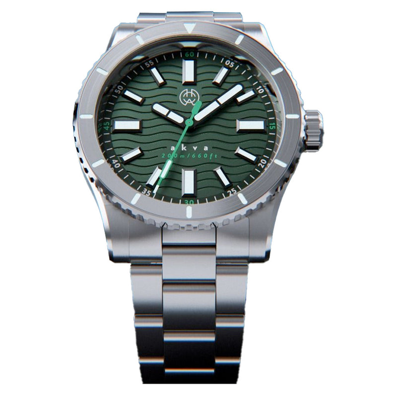 Henry Archer Akva Automatic Dive Watch with Underwater Green Dial #HAC-AKV-UWG-3LI
