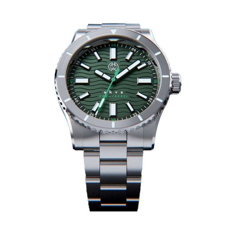 Henry Archer Akva Automatic Dive Watch with Underwater Green Dial #HAC-AKV-UWG-3LI